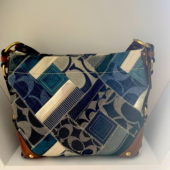 Coach Handbags - Denim patchwork Coach tote